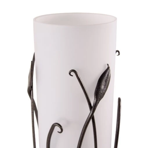 Forged Leaves And Glass Table Lamp - Image 2