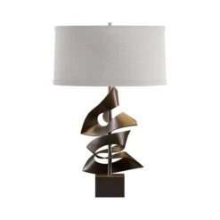 Gallery Two Fold Table Lamp -HomeNest Store Gallery Two Fold Table Lamp Bronze Flax