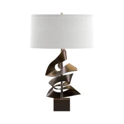Gallery Two Fold Table Lamp -HomeNest Store Gallery Two Fold Table Lamp Bronze Natural Anna