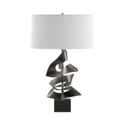 Gallery Two Fold Table Lamp -HomeNest Store Gallery Two Fold Table Lamp Dark Smoke Natural Anna