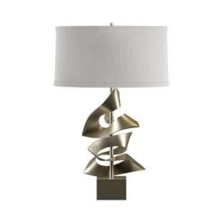 Gallery Two Fold Table Lamp -HomeNest Store Gallery Two Fold Table Lamp Soft Gold Flax
