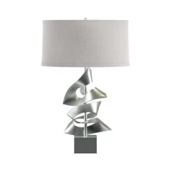 Gallery Two Fold Table Lamp -HomeNest Store Gallery Two Fold Table Lamp Vintage Platinum Flax