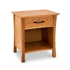 Green Mountain 1-Drawer Enclosed Shelf Nightstand