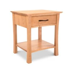 Green Mountain 1-Drawer Open Shelf Nightstand -HomeNest Store Green Mountain 1 Drawer Open Shelf Nightstand Natural Maple
