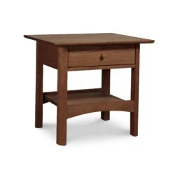 Heartwood Shaker 1-Drawer Open Shelf Nightstand -HomeNest Store Heartwood Shaker 1 Drawer Open Shelf Nightstand Short Natural Walnut