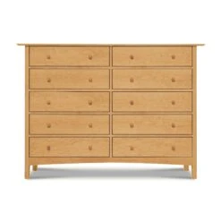 Heartwood Shaker 10-Drawer Dresser -HomeNest Store Heartwood Shaker 10 Drawer Dresser Natural Maple