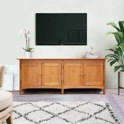 Heartwood Shaker 4-Door Console Bookcase -HomeNest Store Heartwood Shaker 4 Door Console Life 1