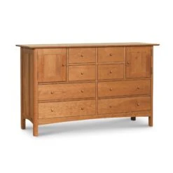 Front Page -HomeNest Store Heartwood Shaker 8 Drawer 2 Door Dresser Natural Cherry