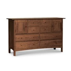 Heartwood Shaker 8-Drawer 2-Door Dresser -HomeNest Store Heartwood Shaker 8 Drawer 2 Door Dresser Natural Walnut