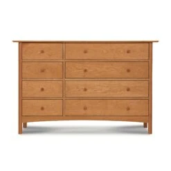 Heartwood Shaker 8-Drawer Dresser #2 -HomeNest Store Heartwood Shaker 8 Drawer Dresser 2 Small Drawers Left Natural Cherry