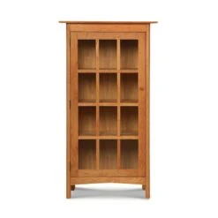 Heartwood Shaker Glass Door Bookcase -HomeNest Store Heartwood Shaker Glass Door Bookcase Hinge Left Natural Cherry