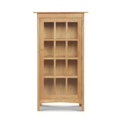 Heartwood Shaker Glass Door Bookcase -HomeNest Store Heartwood Shaker Glass Door Bookcase Hinge Right Natural Maple