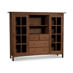 Heartwood Shaker Home Office Center Cabinet -HomeNest Store Heartwood Shaker Home Office Center Cabinet Natural Walnut