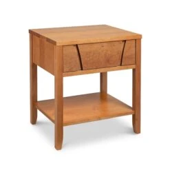 Holland 1-Drawer Open Shelf Nightstand -HomeNest Store Holland 1 Drawer Open Shelf Nightstand Natural Cherry