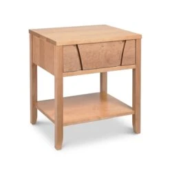 Holland 1-Drawer Open Shelf Nightstand -HomeNest Store Holland 1 Drawer Open Shelf Nightstand Natural Maple