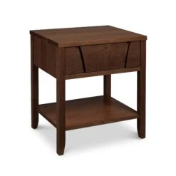 Holland 1-Drawer Open Shelf Nightstand -HomeNest Store Holland 1 Drawer Open Shelf Nightstand Natural Walnut