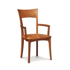 Ingrid Shaker Chair With Wood Seat -HomeNest Store Ingrid Cherry Arm Chair with Wood Seat Autumn Cherry