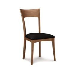 Ingrid Chair -HomeNest Store Ingrid Cherry Chair Onyx Microsuede Saddle Cherry