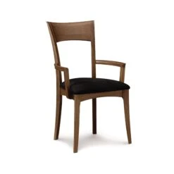 Ingrid Chair -HomeNest Store Ingrid Walnut Arm Chair Onyx Microsuede Natural Walnut