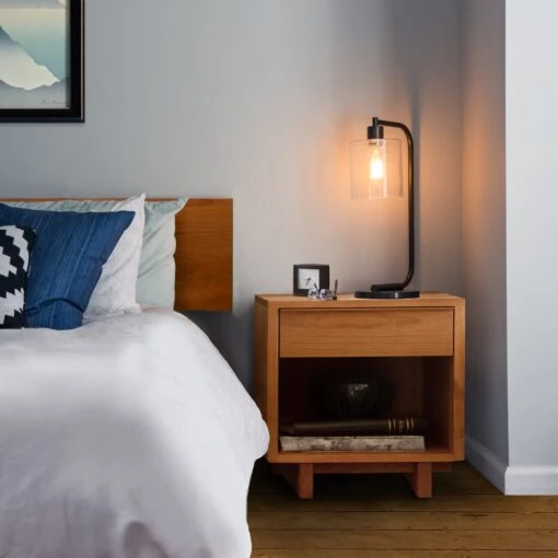 Kipling 1-Drawer Enclosed Shelf Nightstand - Image 7