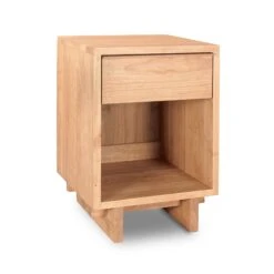 Kipling 1-Drawer Enclosed Shelf Nightstand -HomeNest Store Kipling 1 Drawer Enclosed Shelf Nightstand Natural Maple