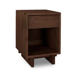 Kipling 1-Drawer Enclosed Shelf Nightstand -HomeNest Store Kipling 1 Drawer Enclosed Shelf Nightstand Natural Walnut