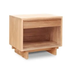 Kipling 1-Drawer Enclosed Shelf Wide Nightstand -HomeNest Store Kipling 1 Drawer Enclosed Shelf Wide Nightstand Natural Maple 2qzdir