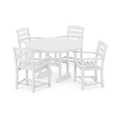 POLYWOOD La Casa Cafe 5-Piece Dining Set -HomeNest Store La Casa Cafe 5 Piece Dining Set PWS132 1 WH White
