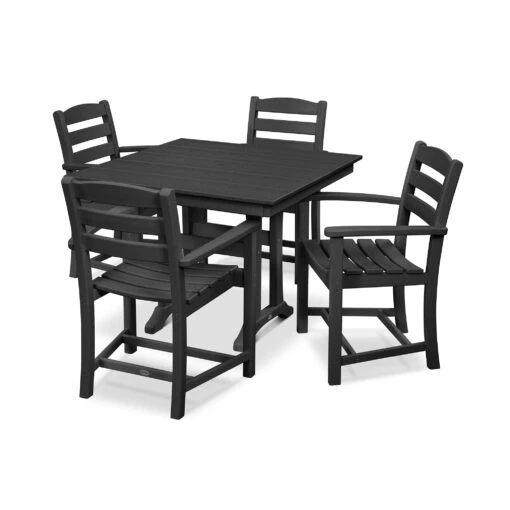 POLYWOOD La Casa Cafe 5-Piece Farmhouse Trestle Arm Chair Dining Set - Image 3