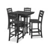 POLYWOOD La Casa Cafe 5-Piece Farmhouse Trestle Bar Set -HomeNest Store La Casa Cafe 5 Piece Farmhouse Trestle Bar Set