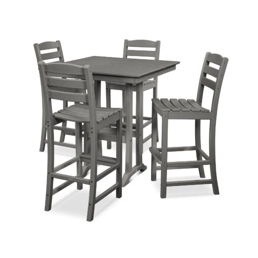 POLYWOOD La Casa Cafe 5-Piece Farmhouse Trestle Bar Set - Image 3
