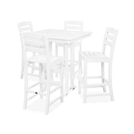POLYWOOD La Casa Cafe 5-Piece Farmhouse Trestle Bar Set - Image 7