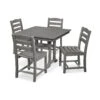 POLYWOOD La Casa Café 5-Piece Farmhouse Trestle Side Chair Dining Set -HomeNest Store La Casa Cafe 5 Piece Farmhouse Trestle Side Chair Dining Set