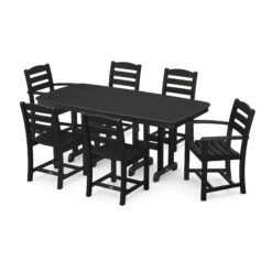 POLYWOOD La Casa Cafe 7-Piece Dining Set -HomeNest Store La Casa Cafe 7 Piece Dining Set PWS131 1 BL Black