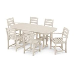 POLYWOOD La Casa Cafe 7-Piece Dining Set -HomeNest Store La Casa Cafe 7 Piece Dining Set PWS131 1 SA Sand
