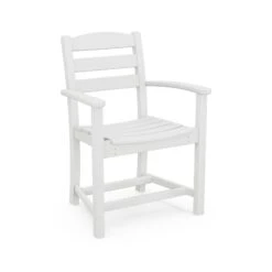 POLYWOOD La Casa Cafe Outdoor Dining Arm Chair -HomeNest Store La Casa Cafe Outdoor Dining Arm Chair TD200WH White