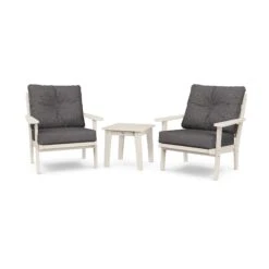 POLYWOOD Lakeside 3-Piece Deep Seating Chair Set -HomeNest Store Lakeside 3 Piece Deep Seating Chair Set PWS518 2 SA145986 Sand Ash Charcoal