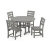 POLYWOOD Lakeside 5-Piece Round Side Chair Dining Set -HomeNest Store Lakeside 5 Piece Round Side Chair Dining Set