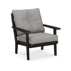 POLYWOOD Lakeside Deep Seating Chair -HomeNest Store Lakeside Deep Seating Chair 4411 BL145980 Black Grey Mist