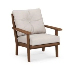POLYWOOD Lakeside Deep Seating Chair -HomeNest Store Lakeside Deep Seating Chair 4411 TE145999 Teak Dune Burlap