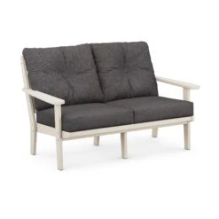 POLYWOOD Lakeside Deep Seating Loveseat -HomeNest Store Lakeside Deep Seating Loveseat 4412 SA145986 Sand Ash Charcoal