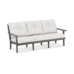 POLYWOOD Lakeside Deep Seating Sofa -HomeNest Store Lakeside Deep Seating Sofa 4413 GY152939 Slate Grey Natural Linen