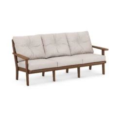 POLYWOOD Lakeside Deep Seating Sofa -HomeNest Store Lakeside Deep Seating Sofa 4413 TE145999 Teak Dune Burlap