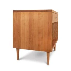 Larssen 1-Drawer Wide Nightstand -HomeNest Store Larssen 1 Drawer Enclosed Shelf Wide Nightstand 2