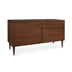 Larssen 6-Drawer Dresser -HomeNest Store Larssen 6 Drawer Dresser Natural Walnut dlxwul