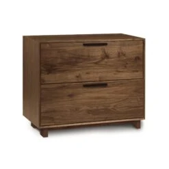 Linear Lateral File Cabinet -HomeNest Store Linear Walnut Lateral File Cabinet