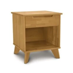 Linn 1-Drawer Enclosed Shelf Nightstand -HomeNest Store Linn Cherry 1 Drawer Enclosed Shelf Nightstand Natural Cherry