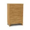 Linn 5-Drawer Wide Chest -HomeNest Store Linn Cherry 5 Drawer Wide Chest