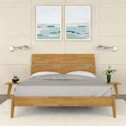 Linn Platform Bed -HomeNest Store Linn Cherry Platform Bed Life 1
