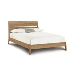 Linn Platform Bed -HomeNest Store Linn Oak Platform Bed Queen Sand Oak
